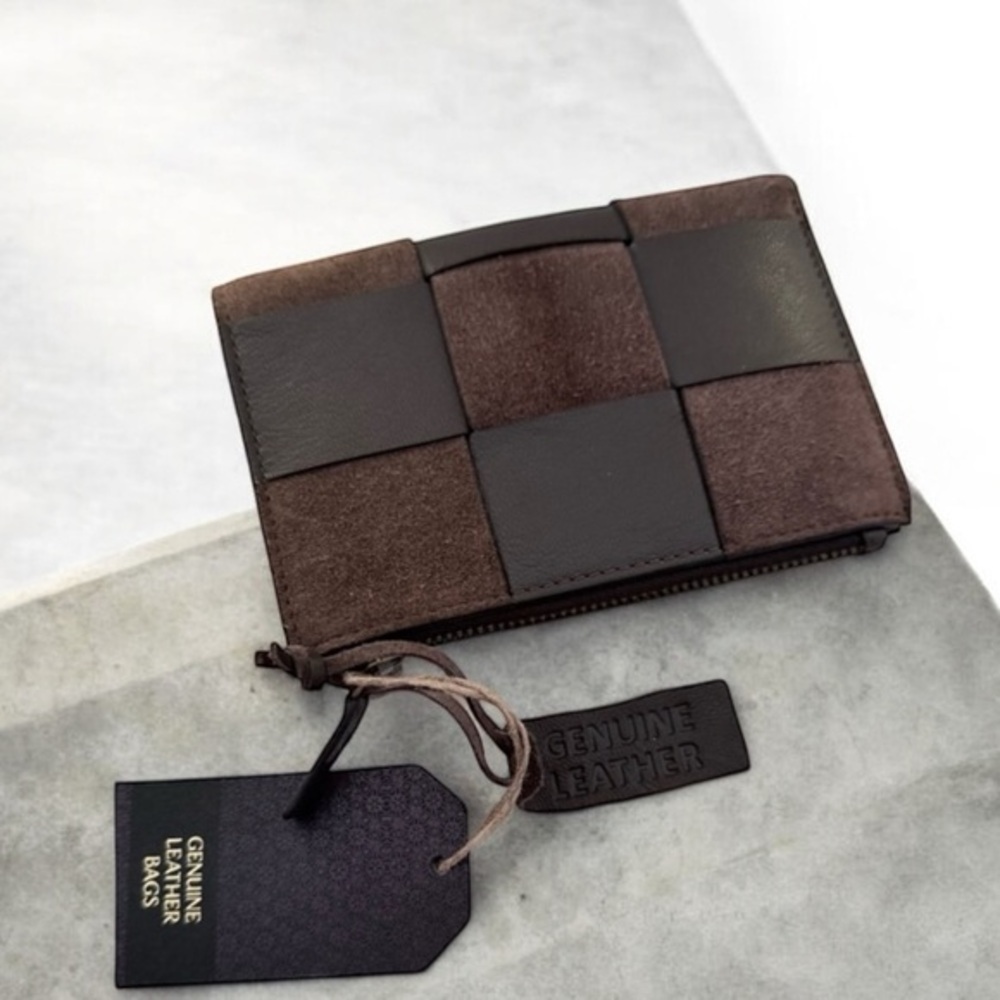 Genuine Leather Brown wallet unisex Bag - Picture 2 of 12